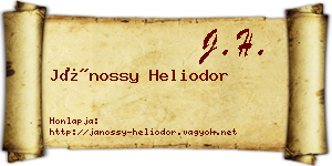 Jánossy Heliodor névjegykártya